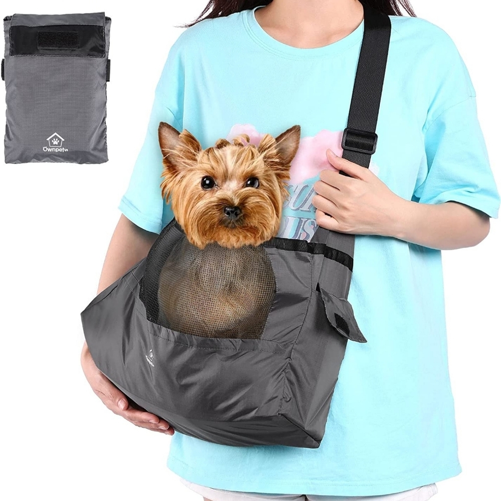 Ownpets Pet Sling | Lightweight Pet Sling Travel Bag with Storage Pouch